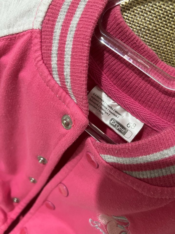 Kız Çocuk Pembe Gri Düğmeli Sweatshirt - Görsel 2