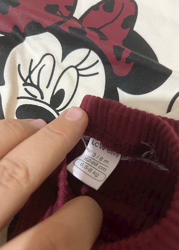 Bordo Minnie Baskılı Kız Çocuk Sweatshirt - Görsel 2