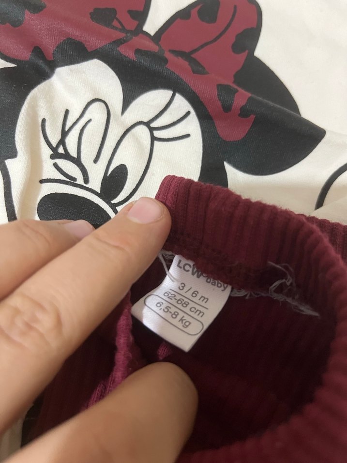 Bordo Minnie Baskılı Kız Çocuk Sweatshirt - Görsel 2