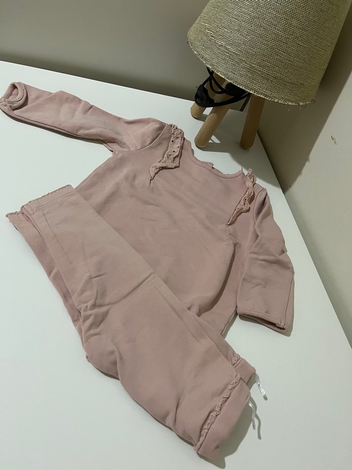 Pembe Uzun Kollu Bebek Body - Görsel 2