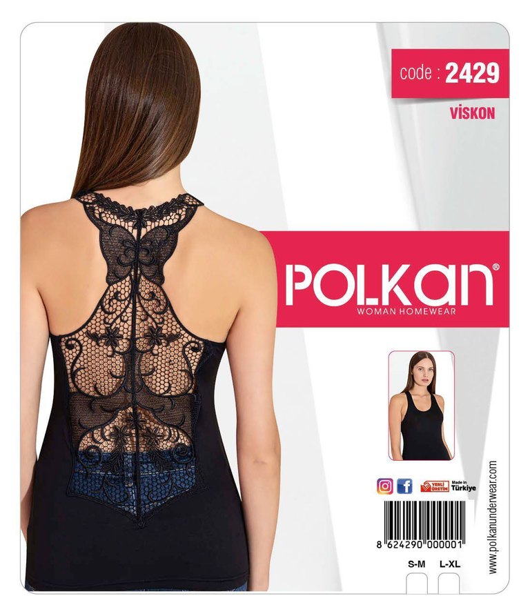 SİYAH DANTELLİ  ATLET - Görsel 3