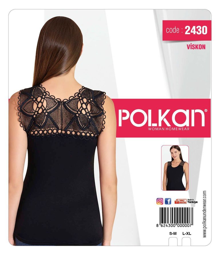 SİYAH DANTELLİ  ATLET - Görsel 2