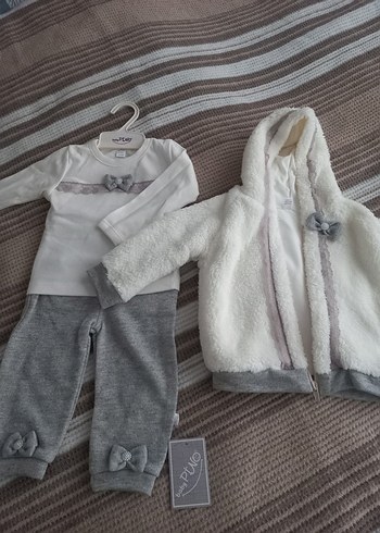 Gri Kürk Detaylı Bebek Takımı - Görsel 2