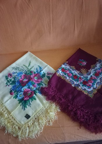 Bordo Sarı Detaylı Kadın Eşarp - Görsel 2