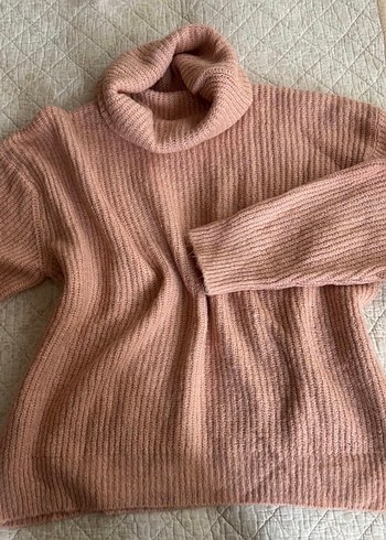 Trendyol & Milla Pudra Pembe Fitilli Turtleneck Triko Kazak