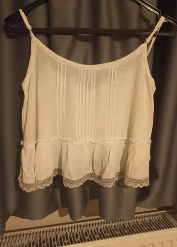 Pull and Bear Pull Bear Romantik Dantelli İnce Askili Bluz