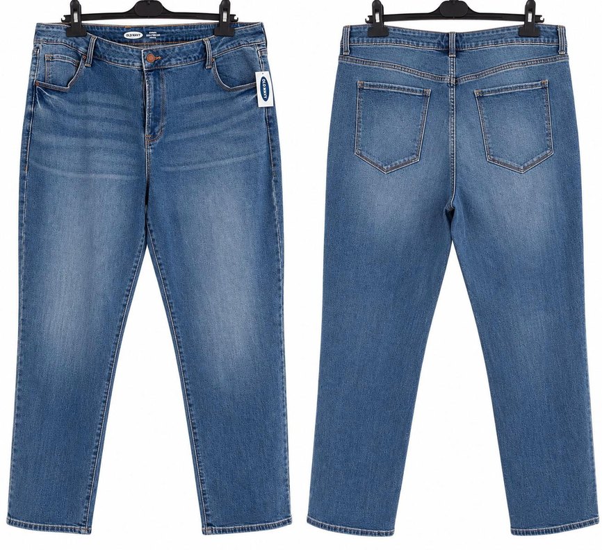 Old Navy kadın Power Slim Straight Mid-Rise jean pantolon — görsel 2/6