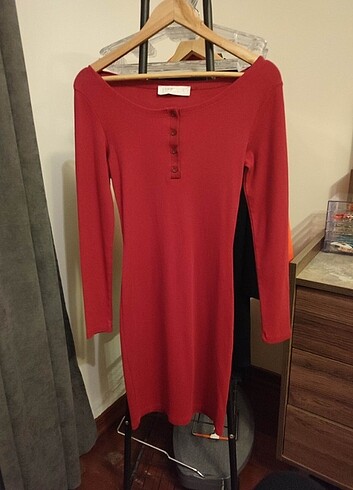 Tiffany Tomato Fitilli bordo elbise 