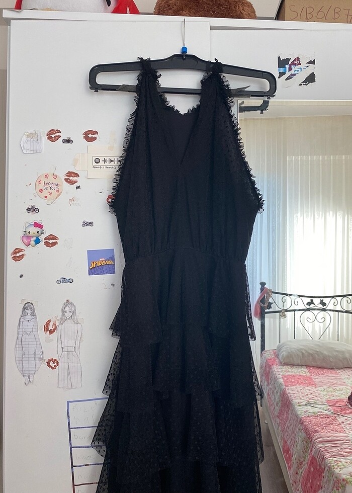 Siyah kısa elbise - Görsel 4