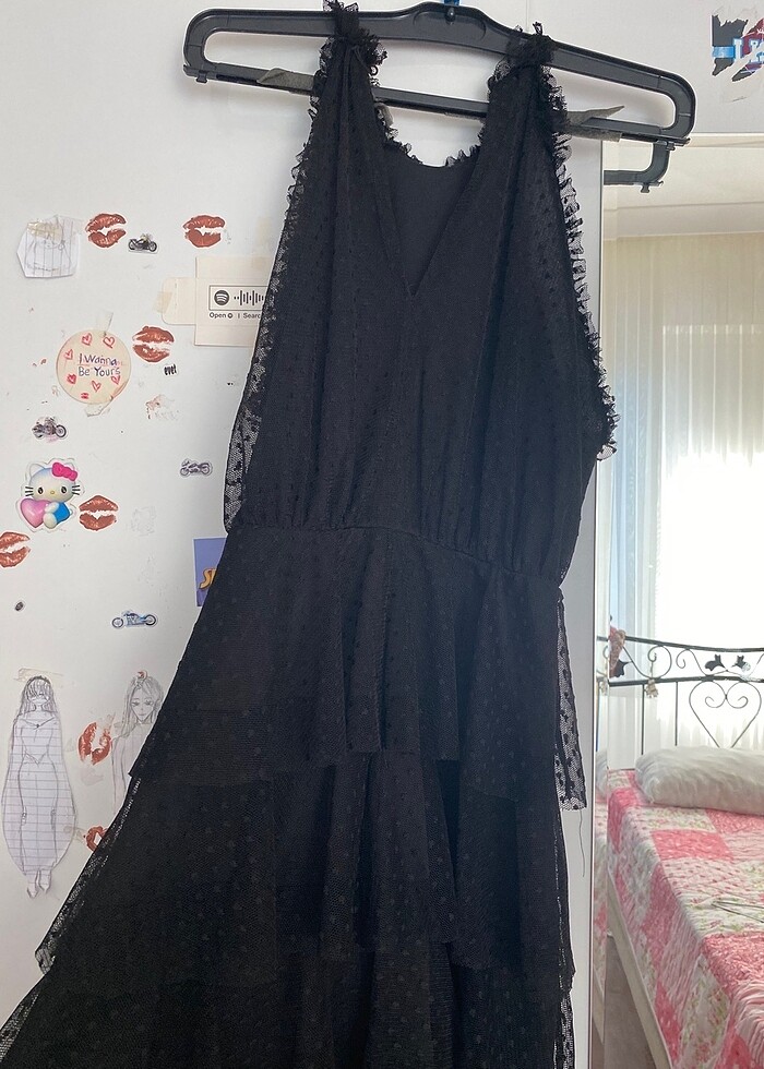 Siyah kısa elbise - Görsel 3