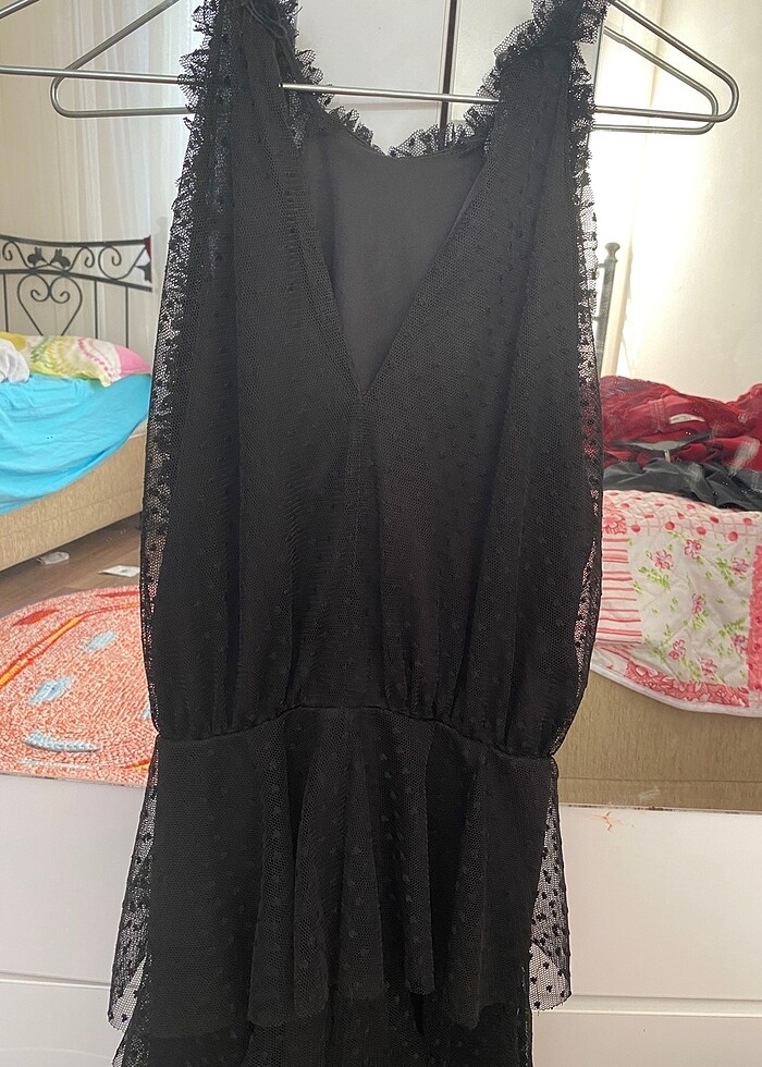 Siyah kısa elbise - Görsel 5