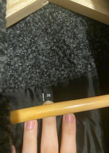 Uzun Antrasit Düğmeli Kaban - Görsel 7