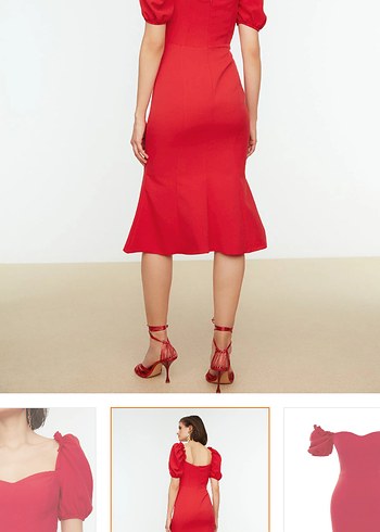 Kadın Kırmızı Mini Abiye Elbise - Görsel 2