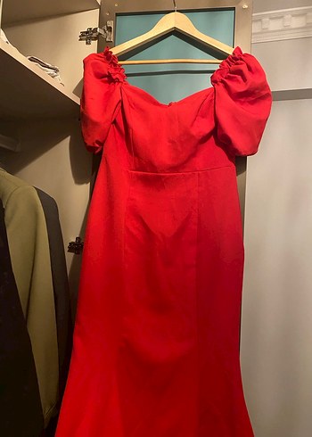 Kadın Kırmızı Mini Abiye Elbise - Görsel 3