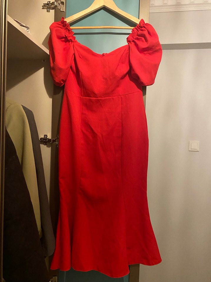 Kadın Kırmızı Mini Abiye Elbise - Görsel 4