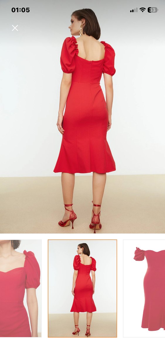 Kadın Kırmızı Mini Abiye Elbise - Görsel 2