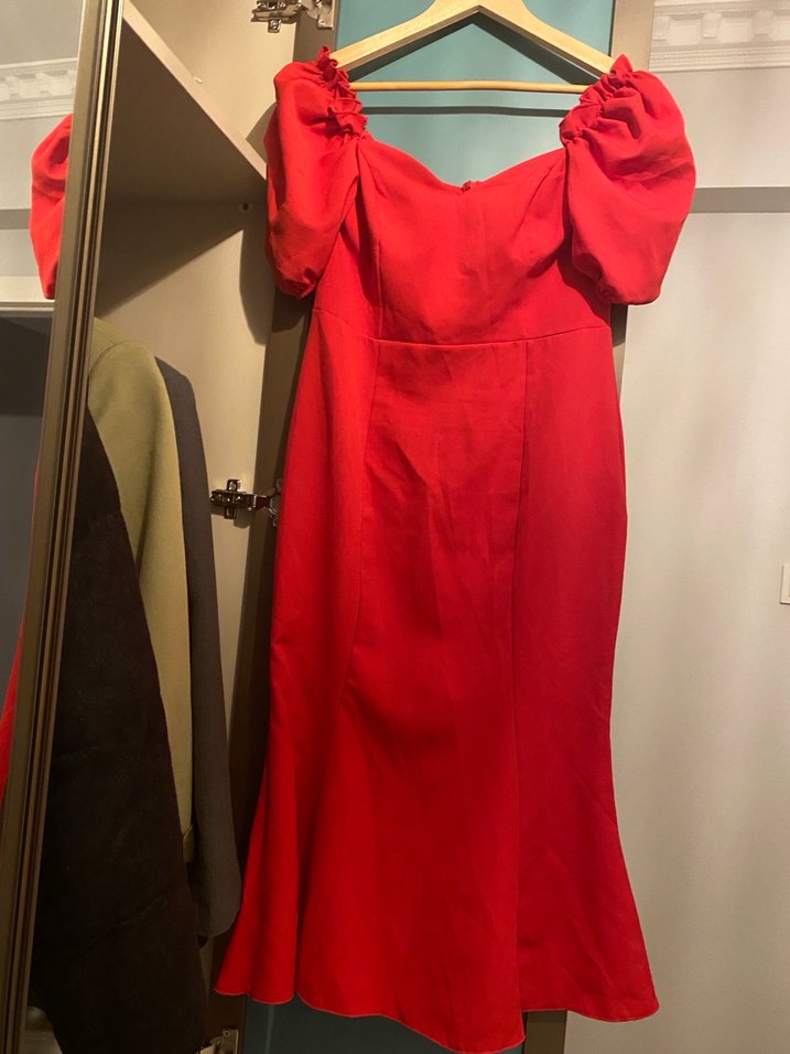 Kadın Kırmızı Mini Abiye Elbise - Görsel 5