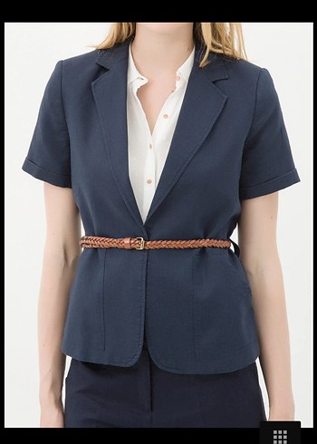 Koton Ceket Lacivert Kisa Kollu Kadin Blazer