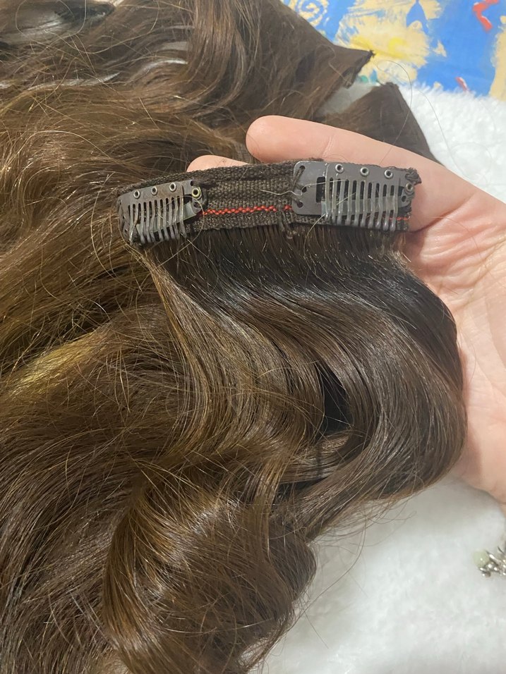 Gerçek saç postiş 8 parça - Görsel 2