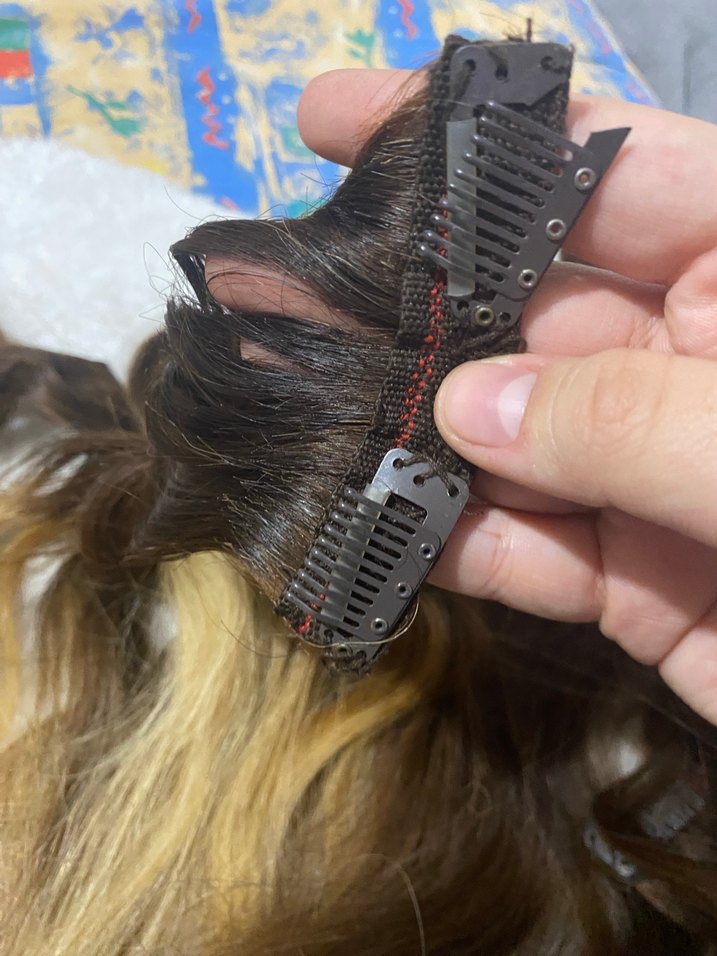 Gerçek saç postiş 8 parça - Görsel 4