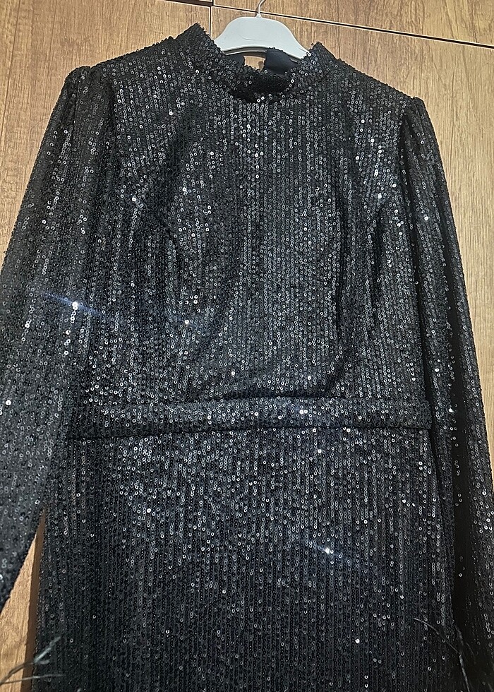 Tesettür pul payet abiye elbise - Görsel 4