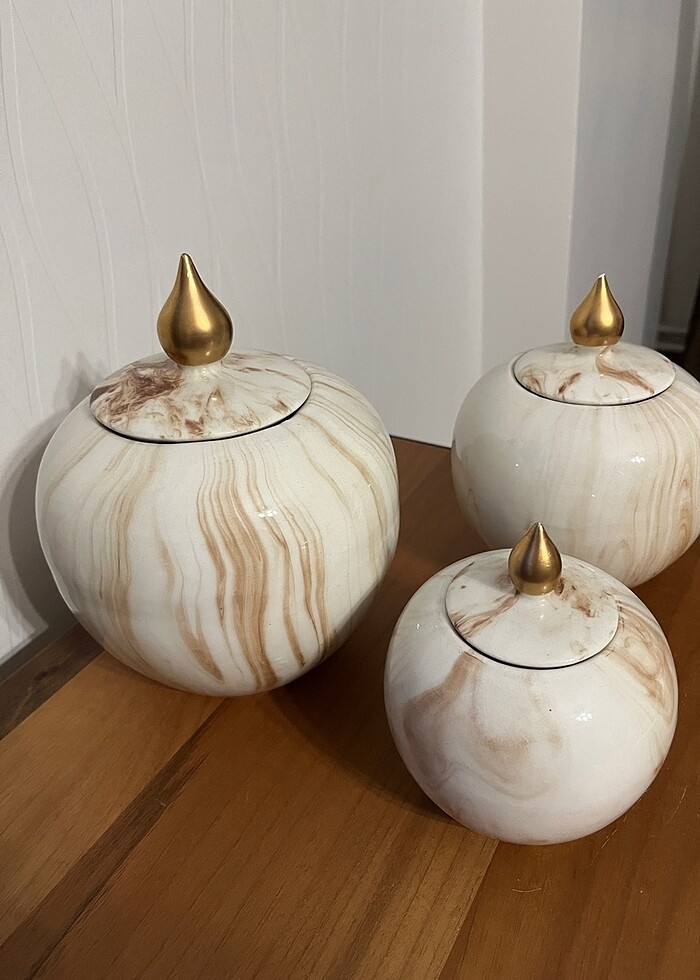 Mermer Görünümlü Dekoratif Küpler - Görsel 2