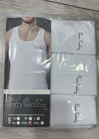 Pierre Cardin 3lu Beyaz Pamuklu Atlet Seti