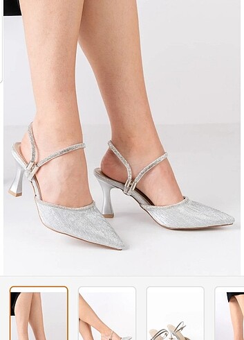 40 Beden gri Renk Gümüş topuklu ayakkabı