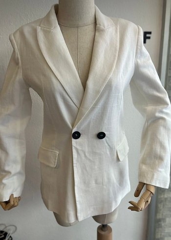 Diğer Ekru Cift Dugmeli Blazer Ceket