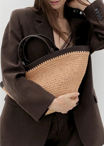 Mango Siyah Kemerli Kadın Clutch Çanta