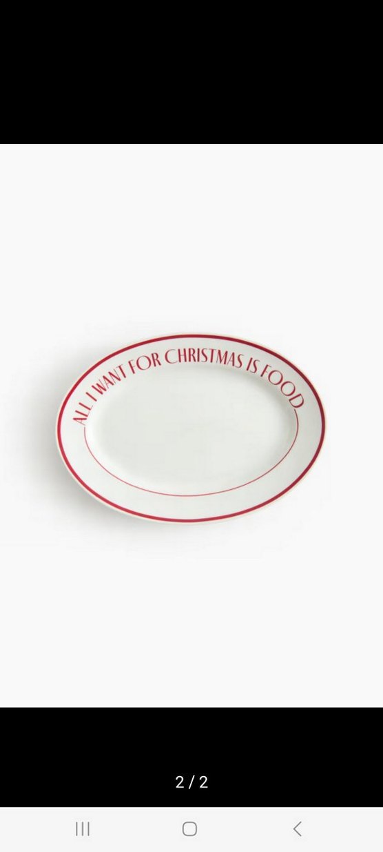 Kırmızı Yazılı Desenli Porselen Tabak - Görsel 2