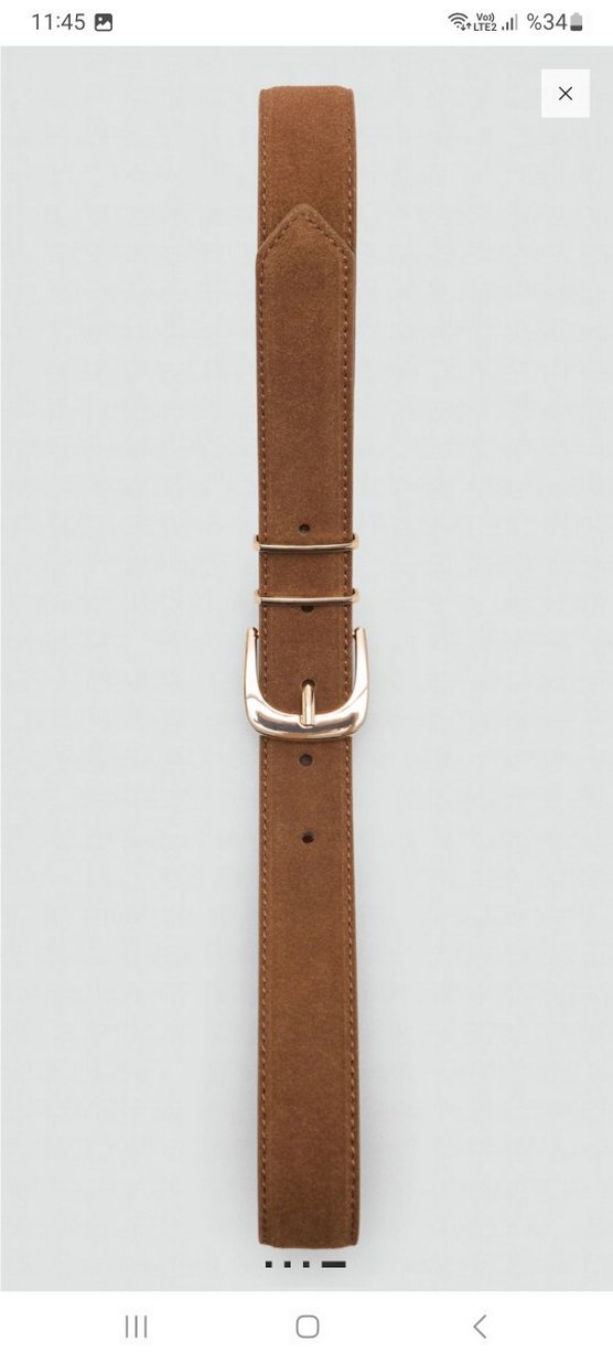 Bej Süet Tokalı Kadın Kemer - Görsel 3