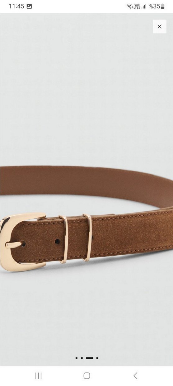 Bej Süet Tokalı Kadın Kemer - Görsel 2