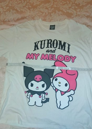17-18 years Beden Kız Çocuk Kuromi ve My Melody Baskılı Tişört