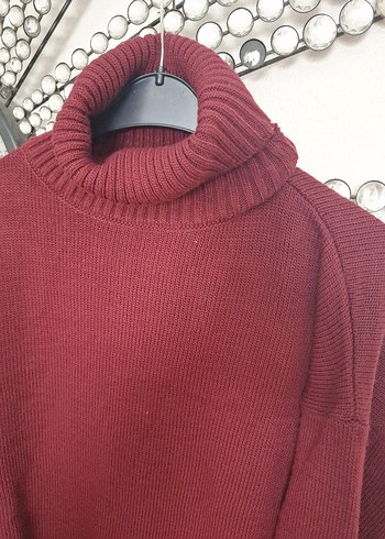 Bordo Uzun Balıkçı Yaka Triko tunuik - Görsel 5