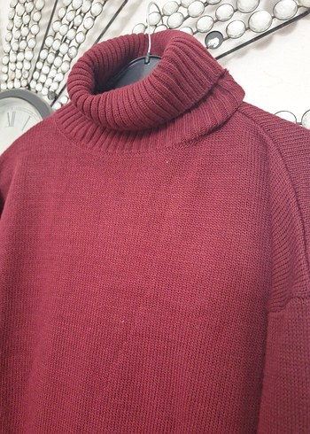 Bordo Uzun Balıkçı Yaka Triko tunuik - Görsel 3