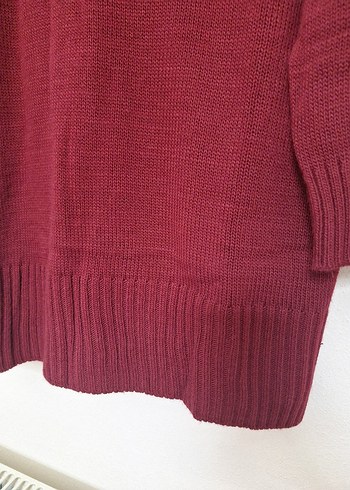 Bordo Uzun Balıkçı Yaka Triko tunuik - Görsel 2