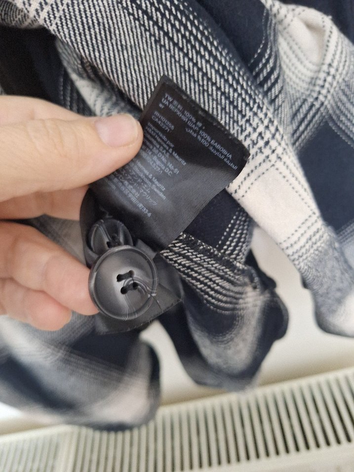 Gri Kareli Düğmeli Kadın Gömlek - Görsel 2