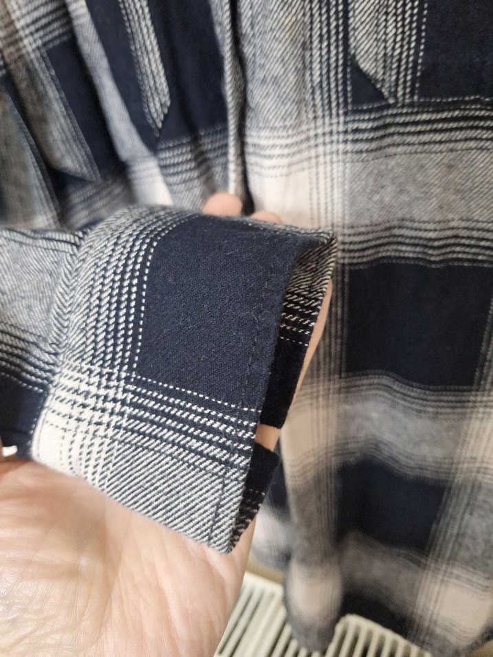 Gri Kareli Düğmeli Kadın Gömlek - Görsel 3