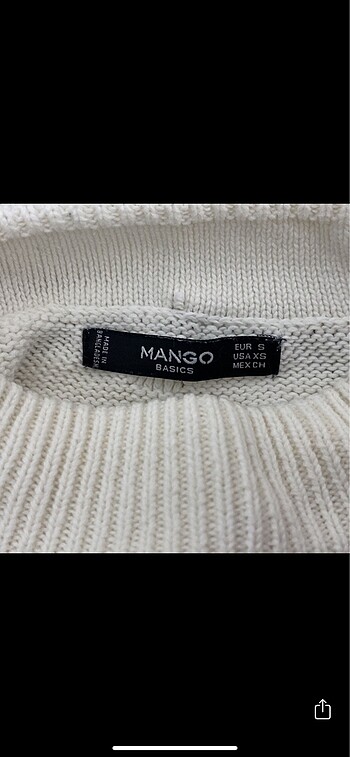 s Beden beyaz Renk Mango triko