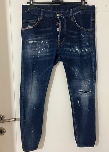 DSquared2 Koyu Mavi Dar Kesim Denim Jean