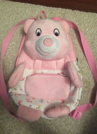 Pembe peluş çanta