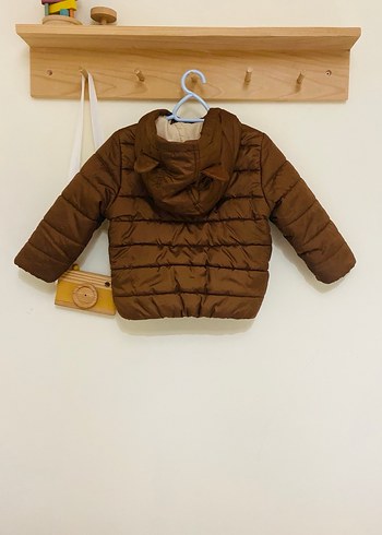 Kapüşonlu Kahverengi Erkek Çocuk Mont - Görsel 2