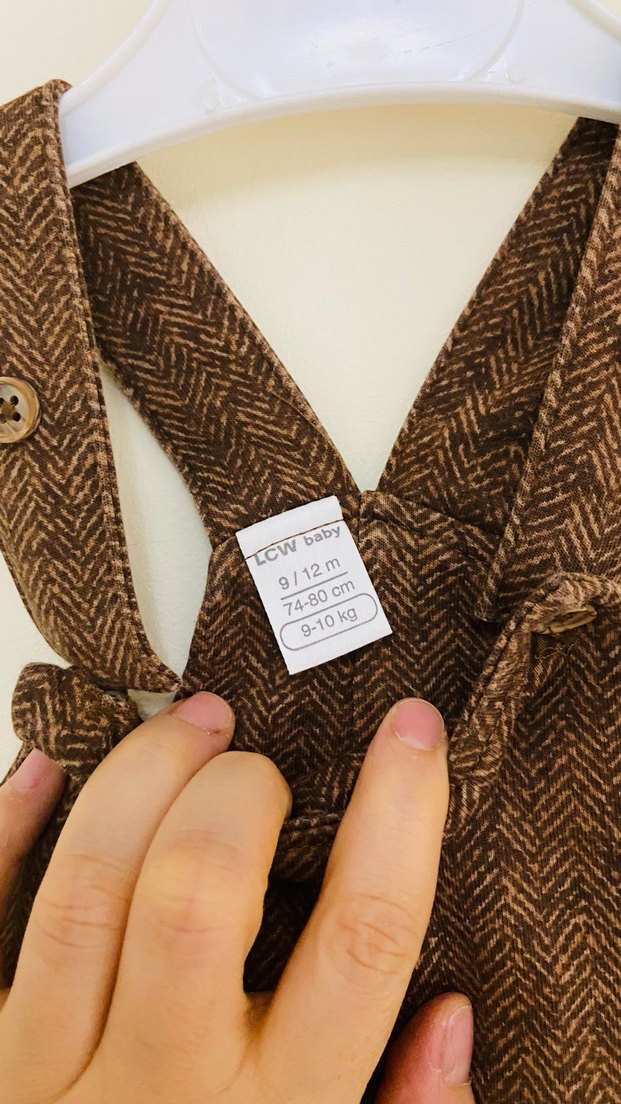 Kahverengi Askılı Erkek Çocuk Tulum - Görsel 4