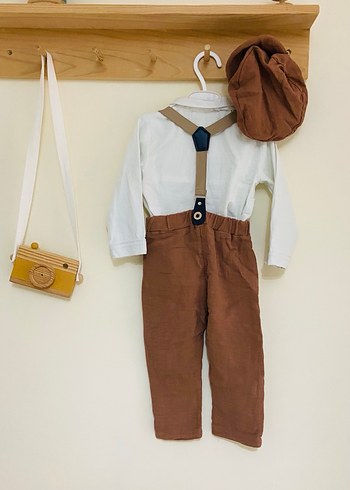 Pamuklu Kahverengi Erkek Bebek Takım (9-12 ay) - Görsel 4