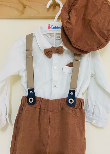 Pamuklu Kahverengi Erkek Bebek Takım (9-12 ay) - Görsel 2