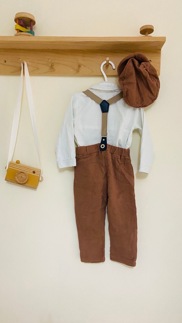 Pamuklu Kahverengi Erkek Bebek Takım (9-12 ay) - Görsel 4