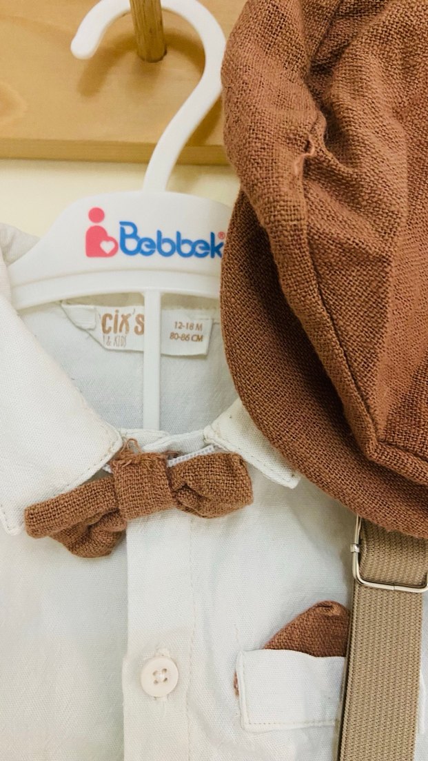 Pamuklu Kahverengi Erkek Bebek Takım (9-12 ay) - Görsel 3