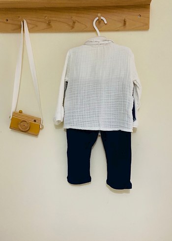 Düğmeli Erkek Bebek Mavi Yelekli Takım (12-18ay) - Görsel 5