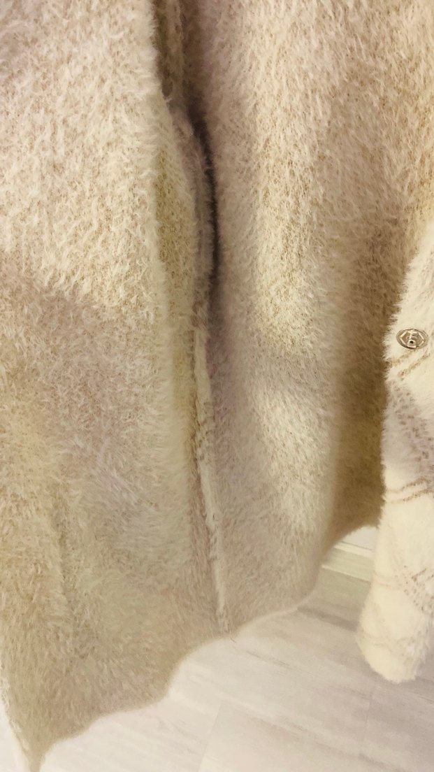 Bej Bohem Midi Örgü Hırka - Görsel 5